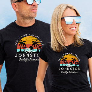 Vintage Family Reunion Retro Sunset Beach Palms  T-Shirt