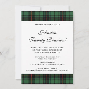 Vintage Family Reunion, Tartan Davidson Pattern Invitation