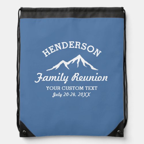 Vintage Family Reunion Trip Cool Mountain Peaks Drawstring Bag