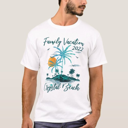 Vintage Family Vacation 2022 Texas Crystal Beach T_Shirt