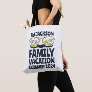 Vintage Family Vacation Beach Holiday Personalized Tote Bag