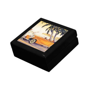 Vintage Family Vacation in a Convertible Car Jewelry Box