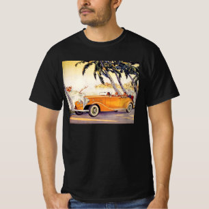 Vintage Family Vacation in a Convertible Car T-Shirt