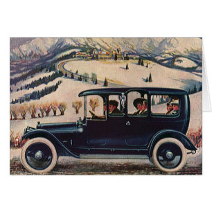 Vintage Family Vacation in Antique Automobile Car Cards