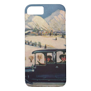 Vintage Family Vacation in Antique Automobile Car iPhone 8/7 Case