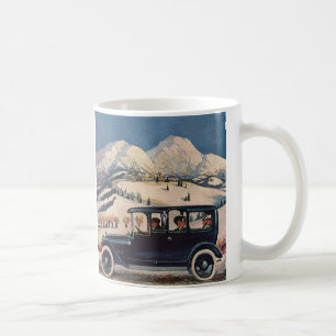 Vintage Family Vacation in Antique Automobile Car Coffee Mug