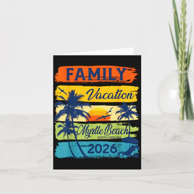 Vintage Family Vacation Myrtle-beach 2026 Matching Card (Front)