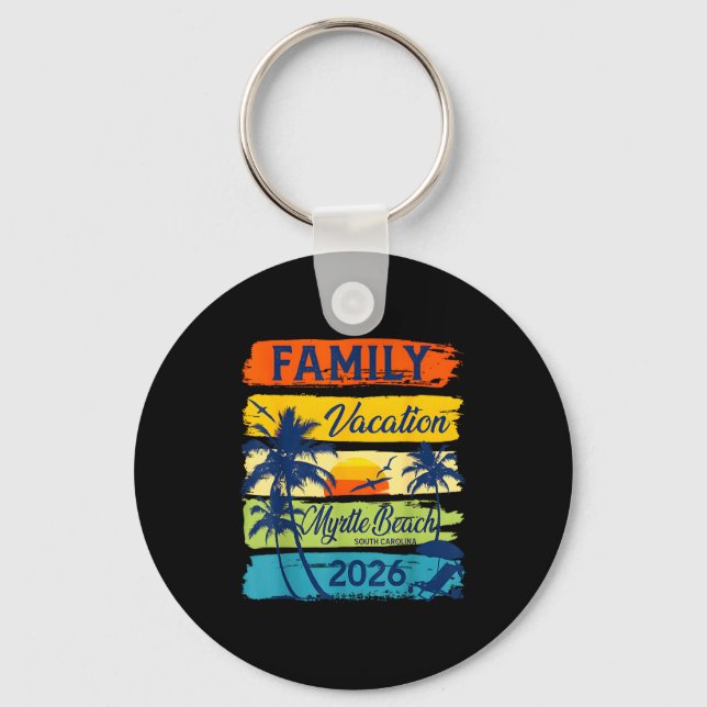 Vintage Family Vacation Myrtle-beach 2026 Matching Keychain (Front)