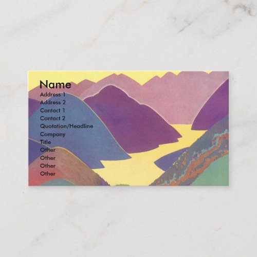 Vintage Family Vacation Picnic in the Mountains Business Card