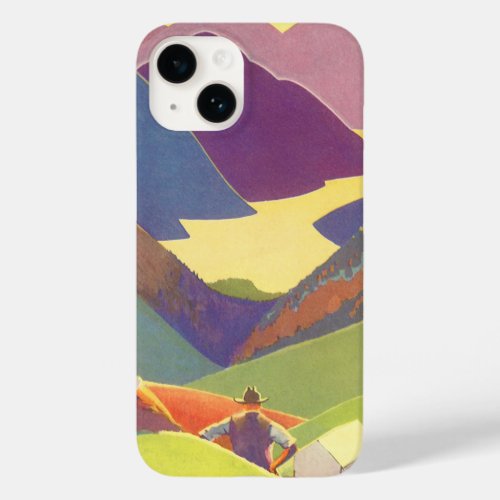 Vintage Family Vacation Picnic in the Mountains Case_Mate iPhone 14 Case
