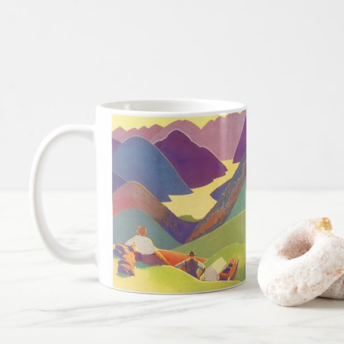 Vintage Family Vacation Picnic in the Mountains Coffee Mug