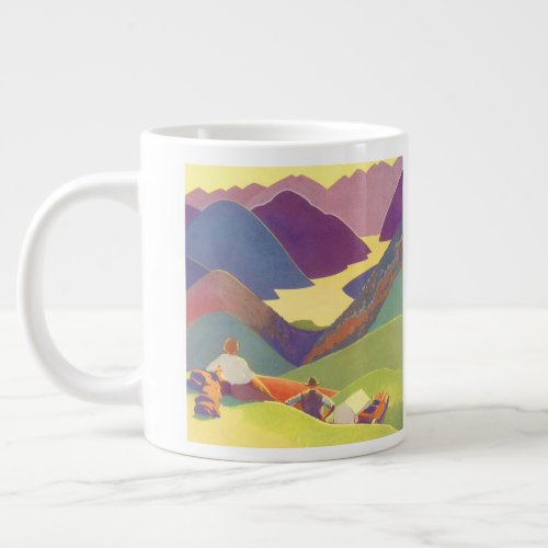 Vintage Family Vacation Picnic in the Mountains Giant Coffee Mug