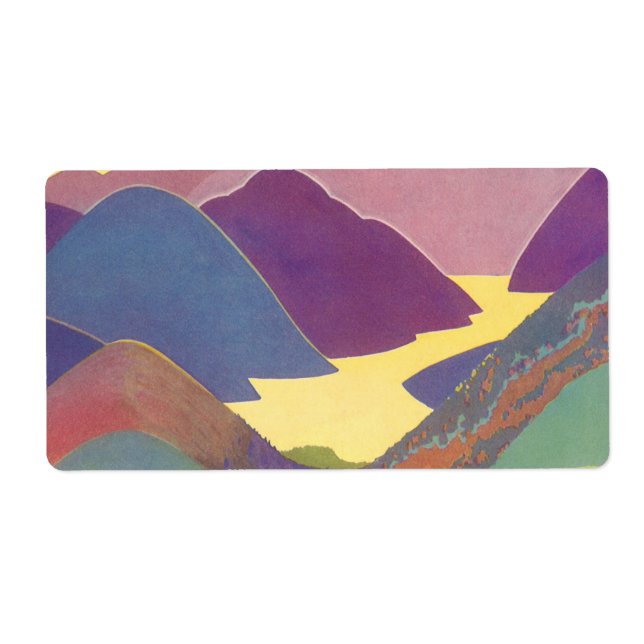 Vintage Family Vacation, Picnic in the Mountains Label (Front)