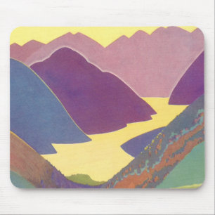 Vintage Family Vacation, Picnic in the Mountains Mouse Pad