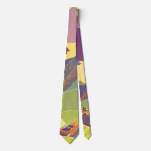 Vintage Family Vacation Picnic in the Mountains Neck Tie