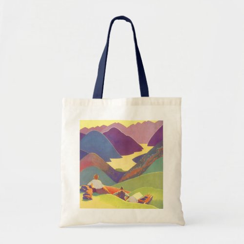 Vintage Family Vacation Picnic in the Mountains Tote Bag