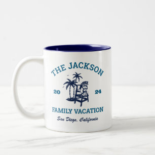 Vintage Family Vacation Retro Logo Beach Holiday Two-Tone Coffee Mug
