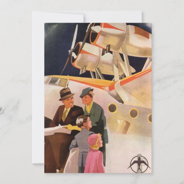 Vintage Family Vacation Via Seaplane w Propellers (Front)