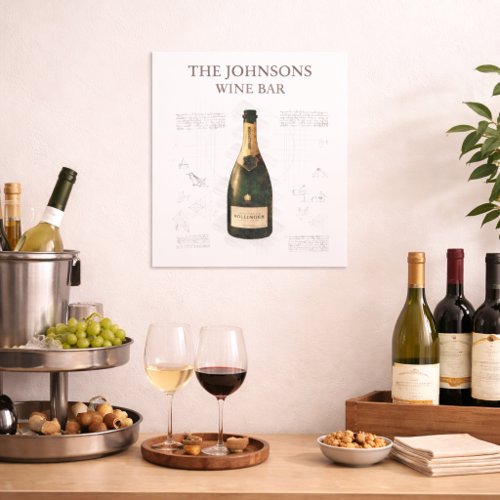 Vintage Family Wine Bar Metal Print