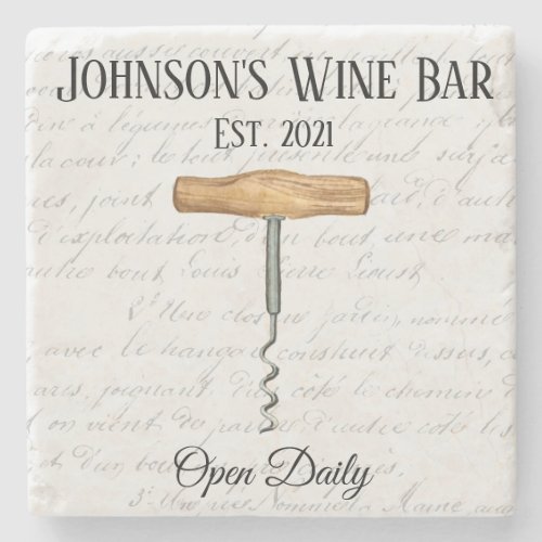 Vintage Family Wine Bar Signature Stone Coaster