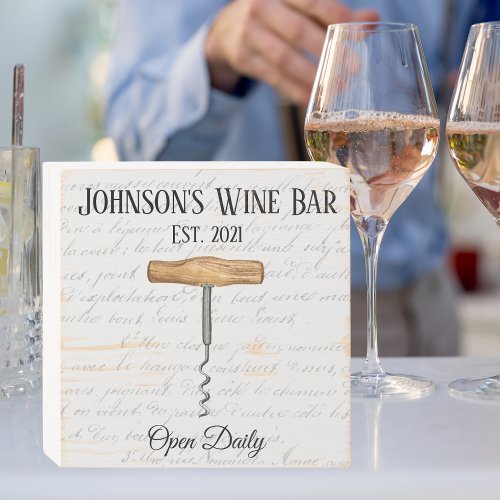Vintage Family Wine Bar Signature Wooden Box Sign