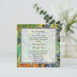 Vintage famous art, Van Gogh, Irises wedding Invitation | Zazzle