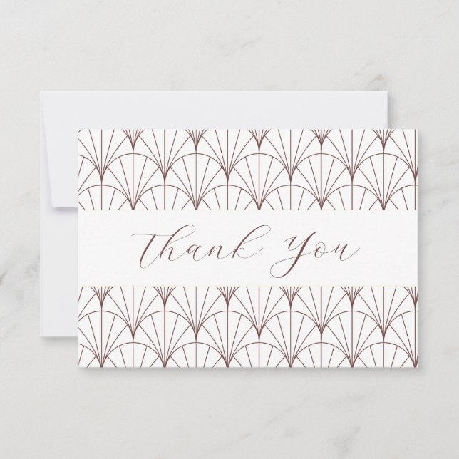 Vintage Fan Pattern Thank You Card (Front)