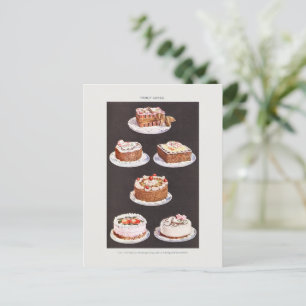 Vintage Fancy Cakes Baker Happy Birthday Postcard