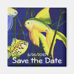 Vintage Fancy Goldfish Aquarium, Save the Date! Magnet