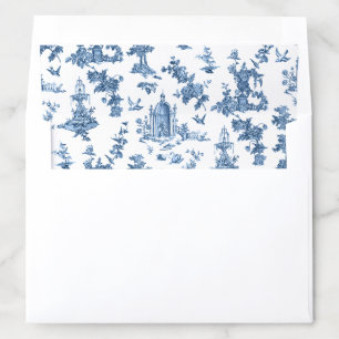 Vintage Fantastic Fountains and Trees Toile-Blue Envelope Liner