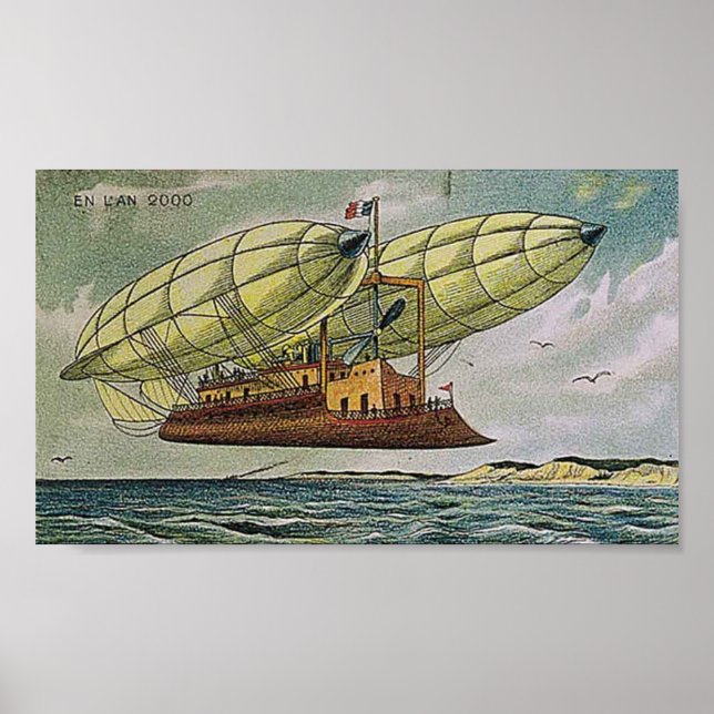 Vintage - Fantastical Flying Machine from France, Poster (Front)