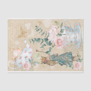 Vintage Fantasy Alice In Wonderland Decoupage Tissue Paper