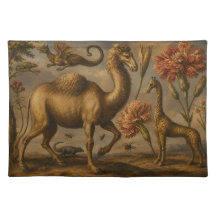 Vintage Fantasy Botanical Animal Oil Painting