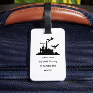 Vintage Fantasy Dragon Luggage Tag