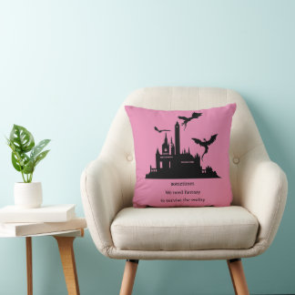 Vintage Fantasy  Dragon  Throw Pillow