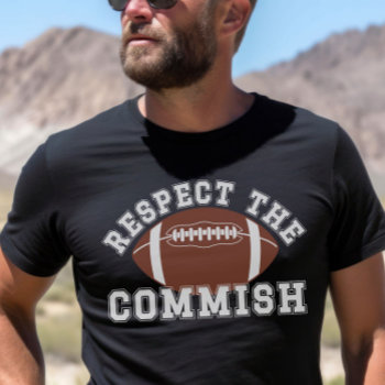 Vintage Fantasy Football Respect The Commish Ffl T-shirt by AnyDesignsShop at Zazzle
