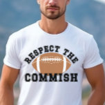 Vintage Fantasy Football Respect The Commish Ffl T-shirt at Zazzle
