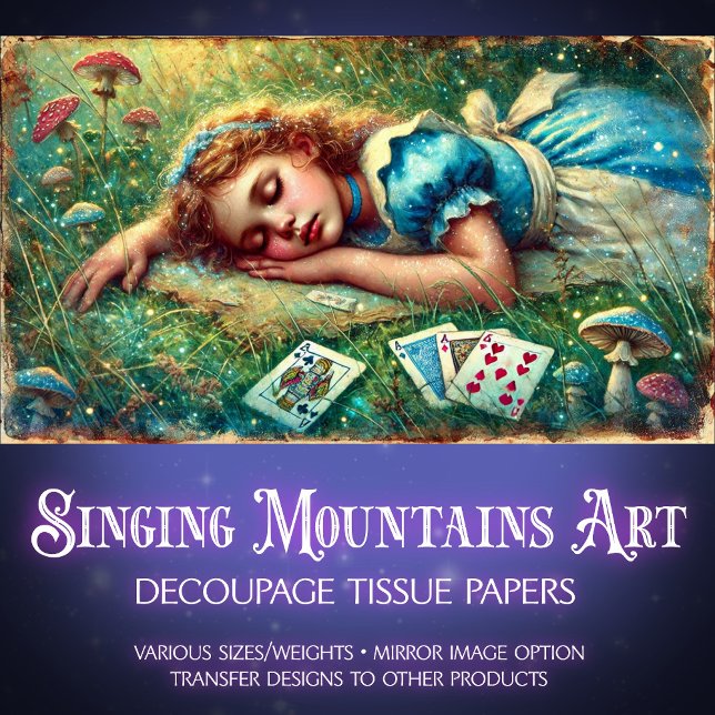 Vintage Fantasy Illustration Alice Dream Decoupage Tissue Paper (Creator Uploaded)