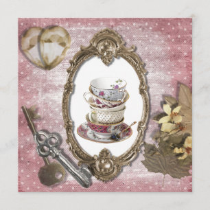 Vintage Fantasy Tea Party Bridal Shower Invitation