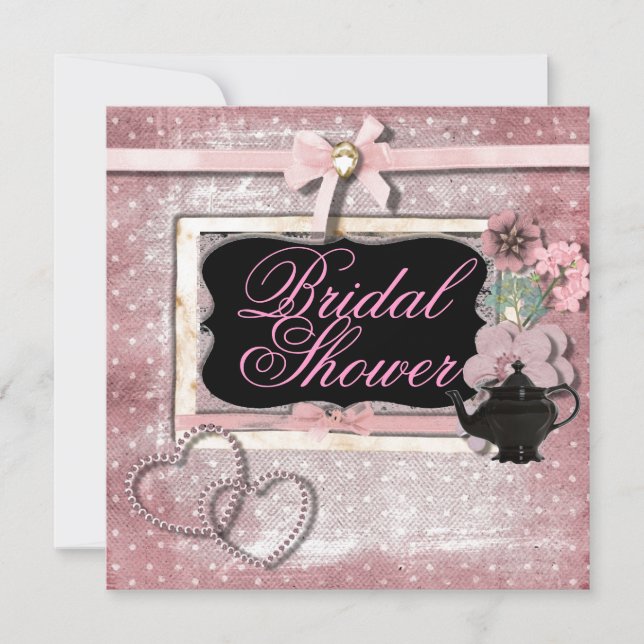 Vintage Fantasy Tea Party Bridal Shower Invitation (Front)