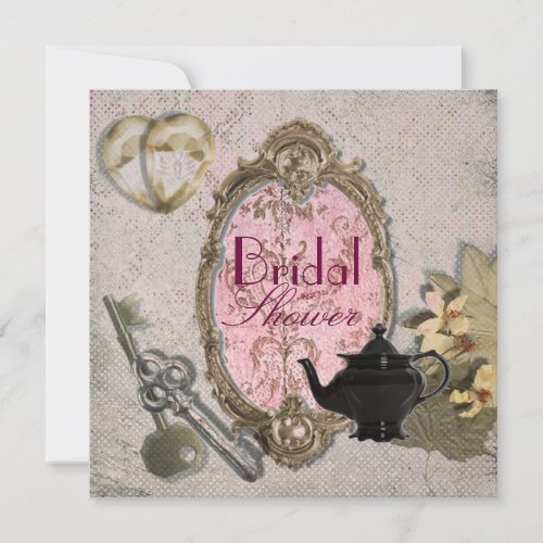Vintage Fantasy Tea Party Bridal Shower Invitation