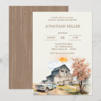 Vintage Farm 50th Birthday Truck Party Invitation