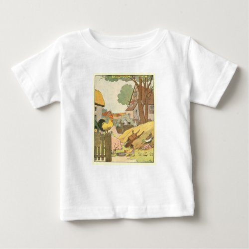 Vintage Farm Animals Illustrated Baby T_Shirt