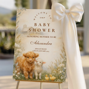 Vintage Farm Animals Meadow Baby Shower Foam Board