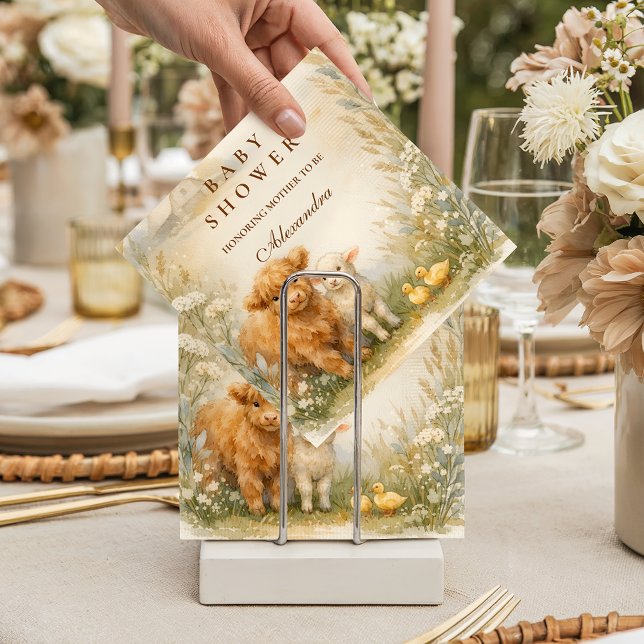 Vintage Farm Animals Meadow Baby Shower Napkins (Creator Uploaded)