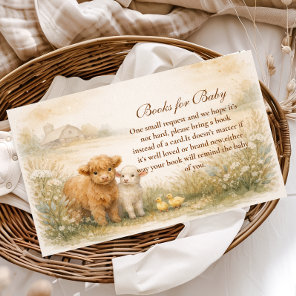 Vintage Farm Animals Meadow Books For Baby Enclosure Card