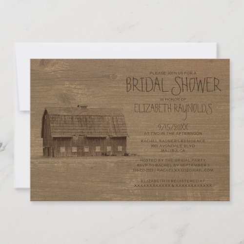 Vintage Farm Bridal Shower Invitations