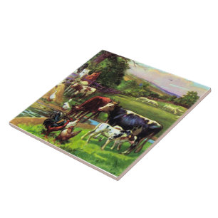 Vintage Farm Ceramic Tile