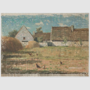 Vintage Farm Decoupage Tissue Paper