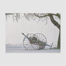 Vintage Farm Equipment Snow Photo